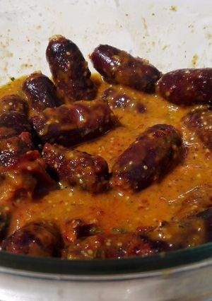 Una foto de Morcillas en salsa de uchuvas