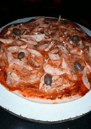 Una foto de Pizza con papas fritas 🍕🍟