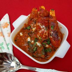 A picture of Soya chaap curry.