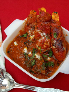 A picture of Soya chaap curry.