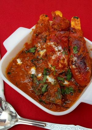A picture of Soya chaap curry.