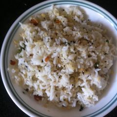 A picture of Andhra style Coconut Rice.