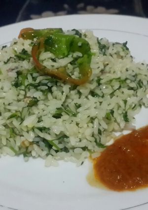 A picture of Cilantro lime rice.