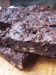 Una foto de Brownie sin azúcar y sin harina de trigo