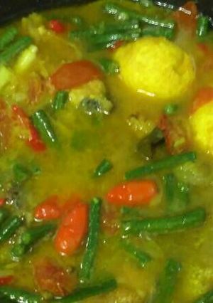 Foto resep Ikan bandeng dan kacang panjang bumbu kuning