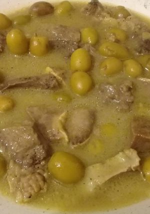 صورة لوصفة مرقة الزيتون بلسان البقر