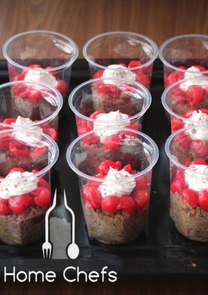 A picture of Deconstructed Black Forest cake.