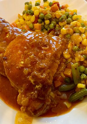 Fokhagymás szaftos sült hús recept fotója