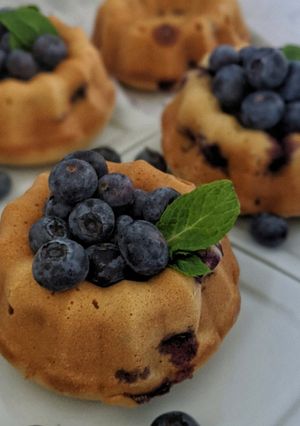 A picture of Mini Blueberry Bundt Cakes.