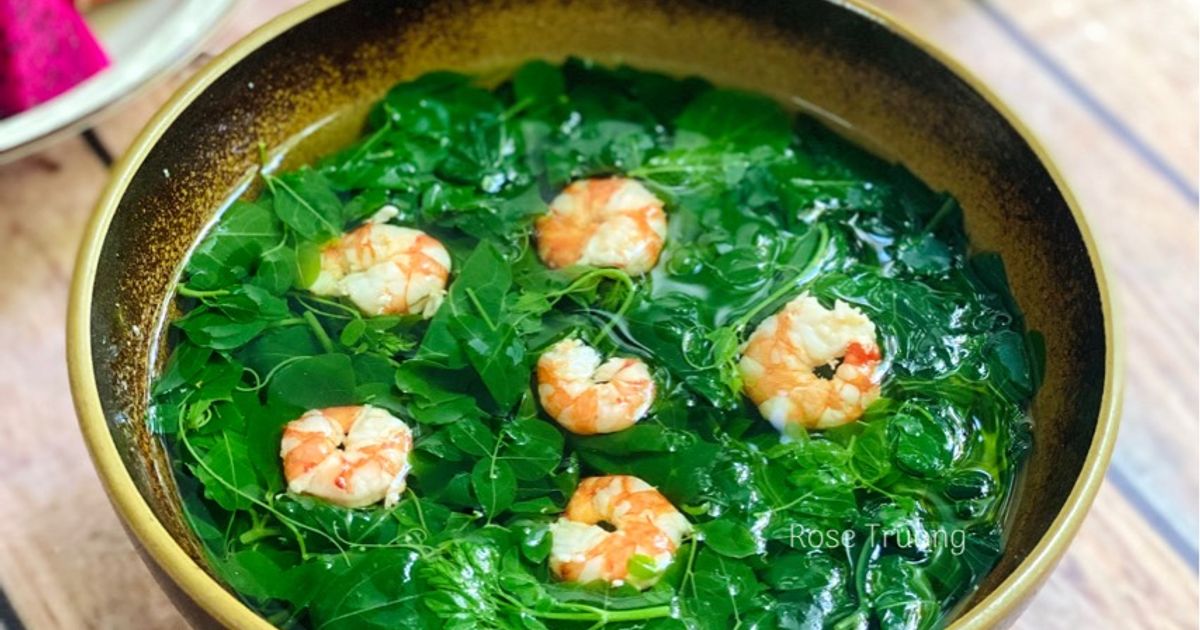 Cách Làm Món Canh Rau Tập Tàng Nấu Tôm Tươi của Rose Truong - Cookpad