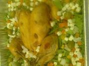 Una foto de pollo relleno a la naranja