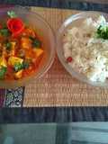 Paneer korma with jeera rice