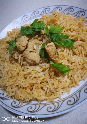 صورة لوصفة رز ودجاج بكريمة الطبخ 🤩🌹