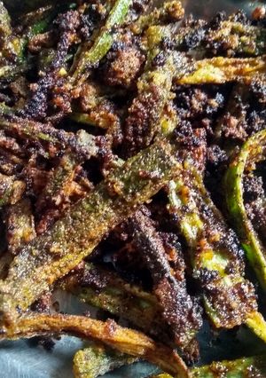 A picture of Kurkuri bhindi.