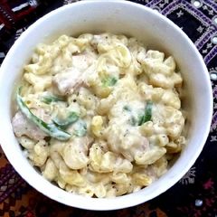 Alfredo Chicken Pasta A picture of Alfredo Chicken Pasta.