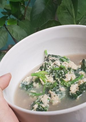 Foto resep Sup bayam telur