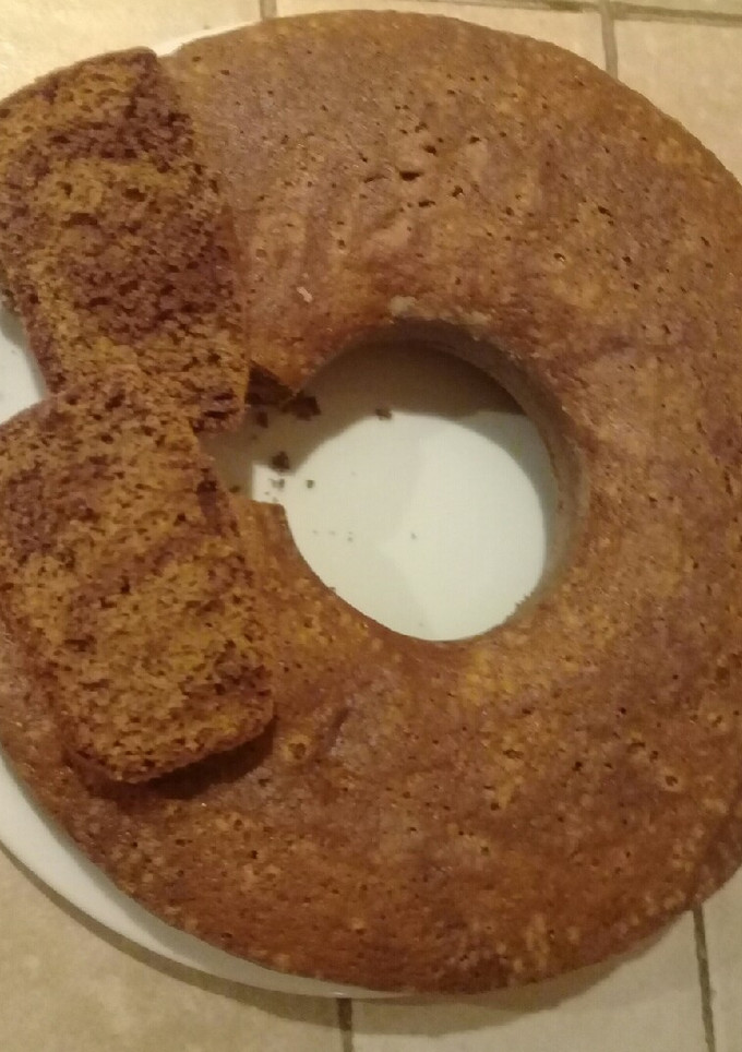 Una foto de Bizcochuelo marmolado de café y chocolate