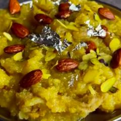 A picture of Moong Dal ka halwa.