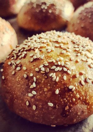 Foto di Panini per hamburger al germe di grano con lievito madre