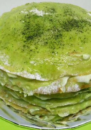 Foto resep Green Tea Mille Crepe Cake
