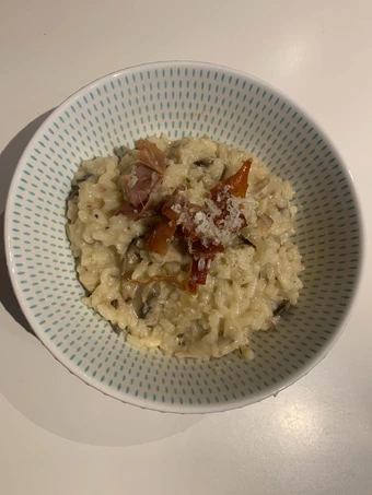 Easy Steps to Make Mushroom risotto with crispy prosciutto the  Makes Drooling Makes you drool