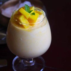 Mango Mousse (eggless) A picture of Mango Mousse (eggless).
