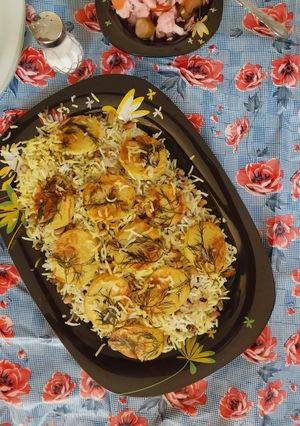 عکسی از دستور لوبیا چشم بلبلی پلو با ته دیگ سیب زمینی🍴
