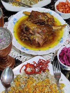 عکسی از دستور باقالی پلو با ماهیچه رستورانی