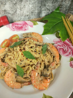 Foto resep 69. Shrimp Creamy Pesto Pasta