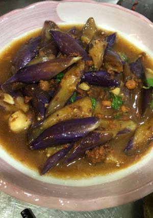 A picture of Adapted: Spicy Meat Sauce Eggplant.