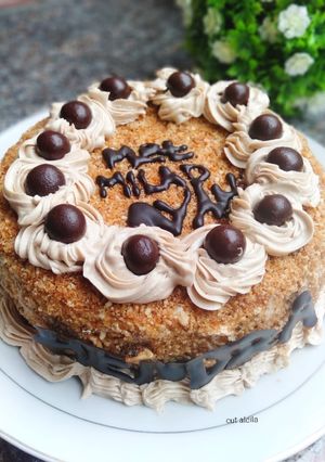 Foto resep Mocca Nougat Cake (Birthday Cake)