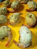 Gamberi panati con crema di ceci gratinati in forno