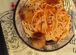 Una foto de Albóndigas con spaghetti