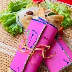 A picture of Tikka boti(roll paratha).