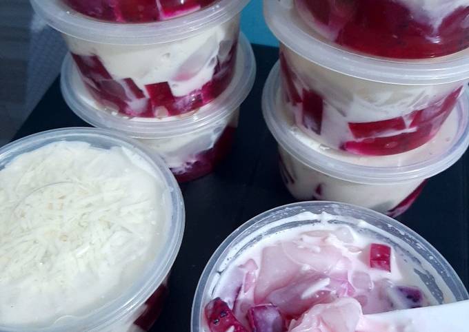 Cara bikin Cheesy Milk Dragon Fruit Pudding Cara bikin Cheesy Milk Dragon Fruit Pudding
