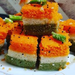A picture of Tricolor Dhokla.