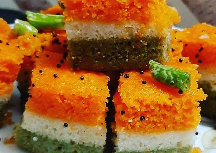 Tricolor Dhokla