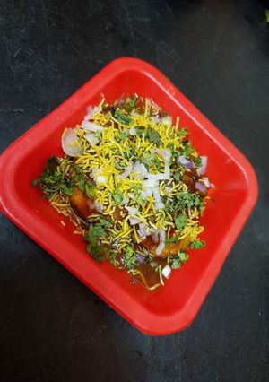 A picture of Potato masala Chaap chaat.