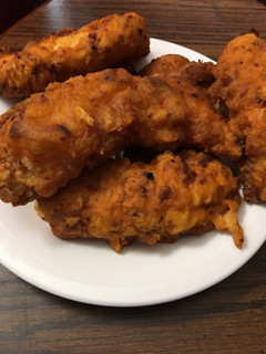 A picture of Hot spicy fried chicken tenders.