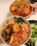 Bún riêu full-topping du học sinh