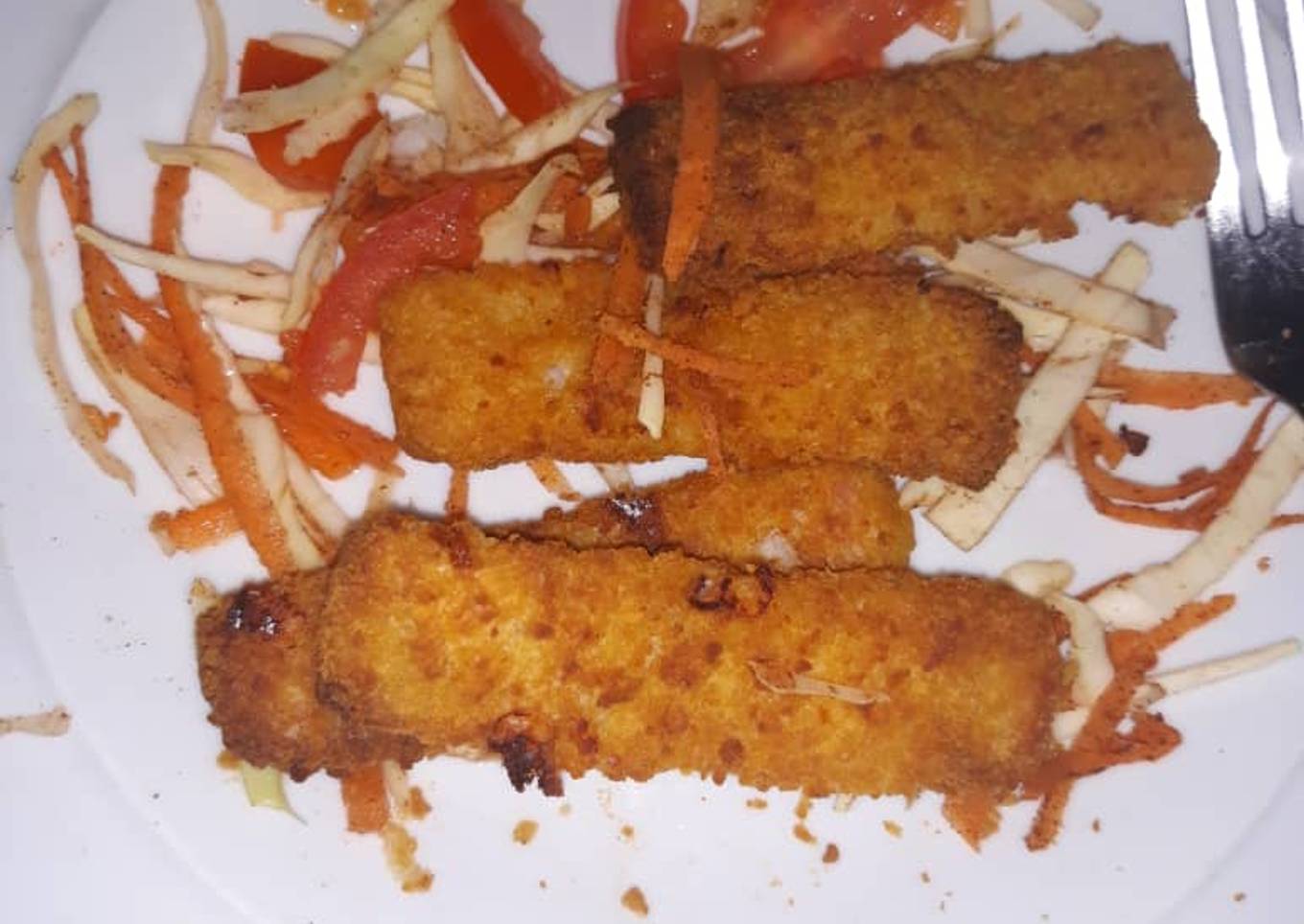 Crunchy fried fish & mixed vegetable