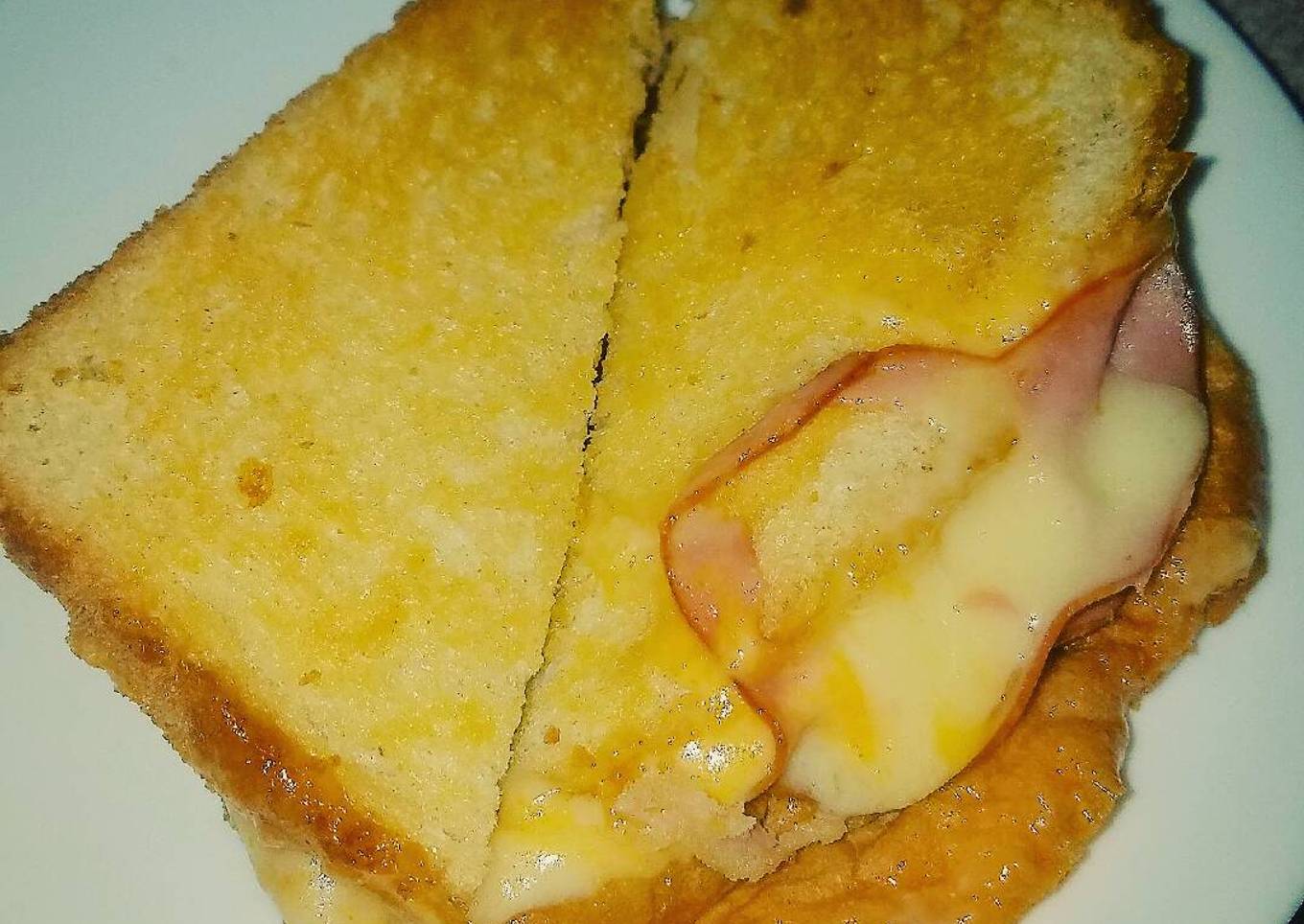 Grilled ham and cheese sandwiches