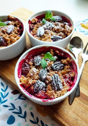 Zdjęcie przepisu Crumble ze śliwkami.