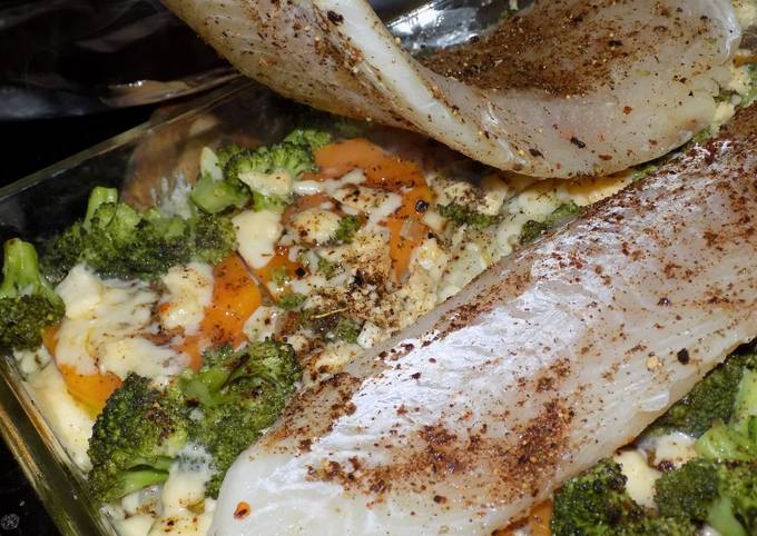 Salmón blanco con brócoli y verduras del Viernes Santo Receta de La profe  Luisa- Cookpad