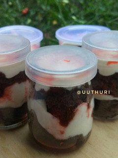 Foto resep Brownies cheese cake in jar