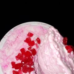 A picture of Homemade strawberry ice cream.