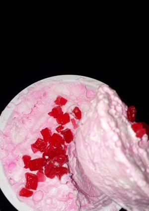 A picture of Homemade strawberry ice cream.