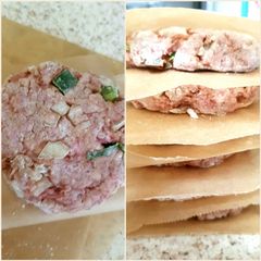 A picture of My Homemade Chilli & Garlic Burger 1/4 pounders. 🙄.