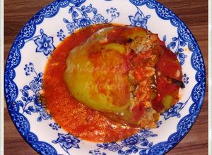 O poză a rețetei Ardei umpluți cu soia și ciuperci (de post).