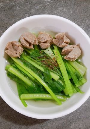 Hình của món Canh cải ngọt bò viên.